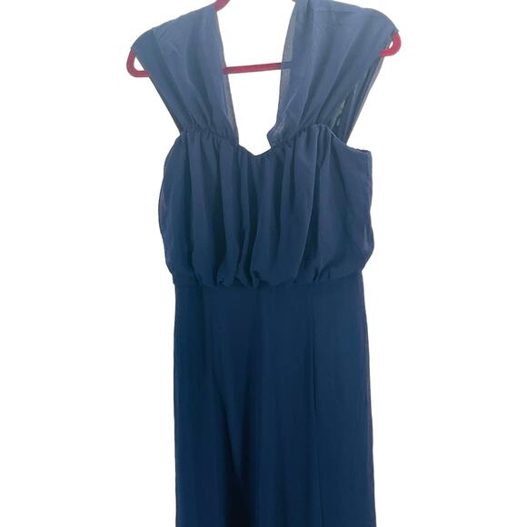 LULU'S SZ S Enduring Love Navy Blue Off-the-Shoulder Maxi Dress NEW B145 - Picture 8 of 12